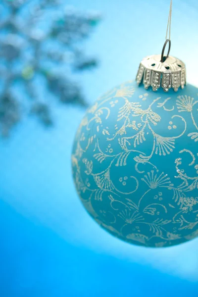 Blue Christmas ornament — Stockfoto