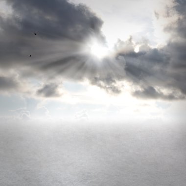 Cloudscapes with sunbeams clipart