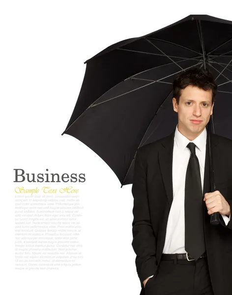 Elegancki mężczyzna z parasolem — Zdjęcie stockowe