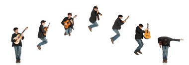 Guitar Player Jumping Sequence clipart