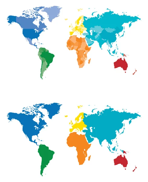 3D Color Continent and Country map — Stock Vector © tangducminh #10562598