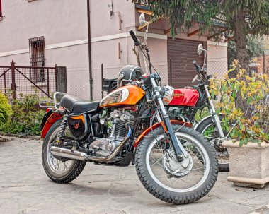 Vintage motorcycle Ducati clipart