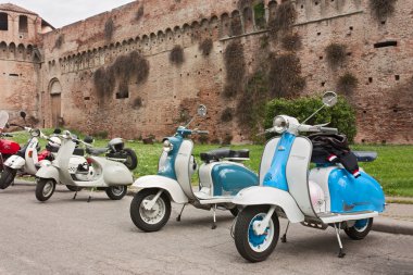 Old italian scooters clipart