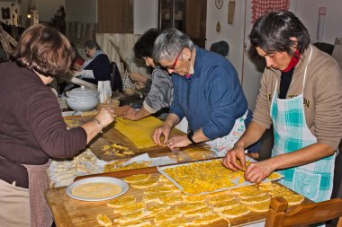 Women making pasta clipart