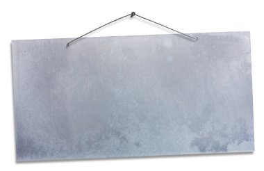 Hanging aluminum sheet - clipping path clipart