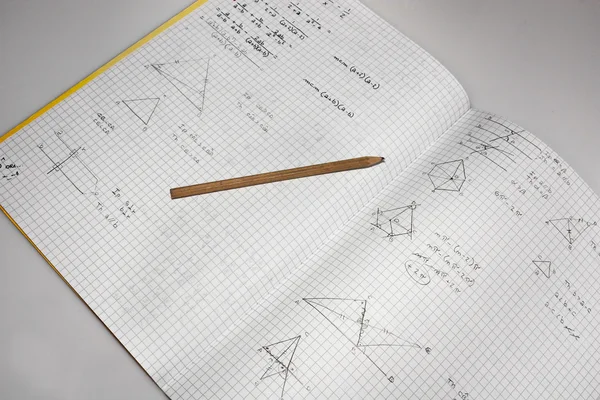 Geometrie huiswerk — Stockfoto