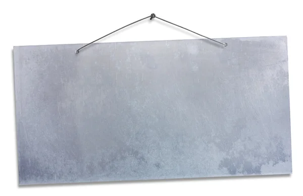 stock image Hanging aluminum sheet - clipping path