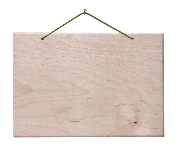Szyld drewniany - na białym tle ze ścieżką przycinającą — Zdjęcie stockowe