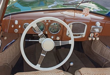 Classic car interior clipart