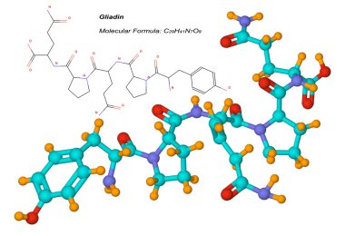 Gliadin molecule, component of gluten clipart