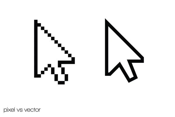 Pixel vs. Vektor-Cursor — Stockvektor