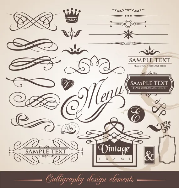 Calligraphy design elements — Stock Vector