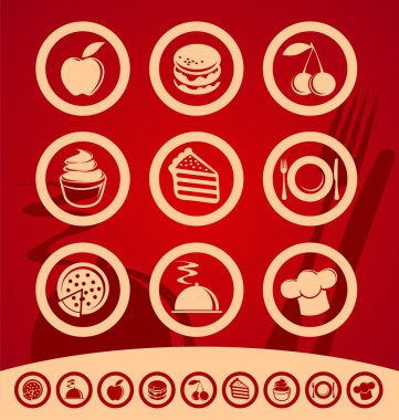 Food icons set clipart