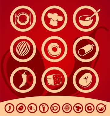 Food icons set clipart