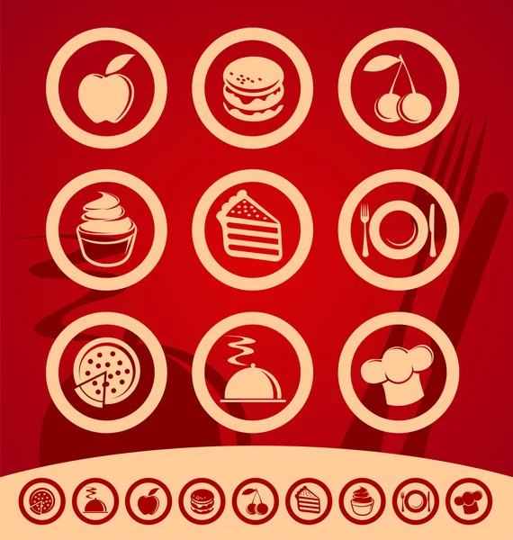 Essen Ikonen Set — Stockvektor