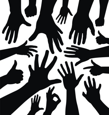 Hand silhouettes clipart