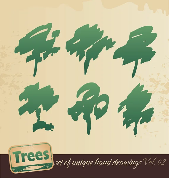 stock vector Set of trees silhouettes