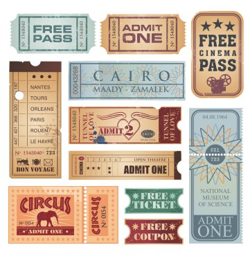 Vintage Tickets clipart