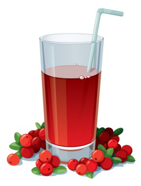 Glass of cranberry juice. clipart