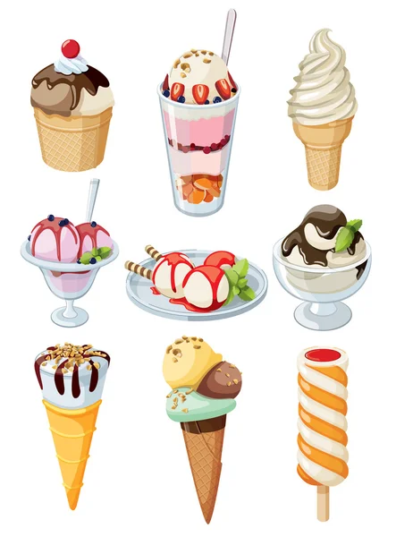 Set of ice cream. — Stock Vector