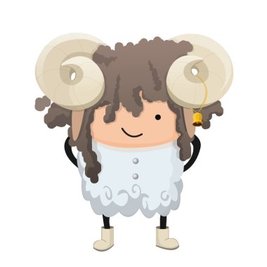 A child dressed up like a sign of zodiac. Aries clipart