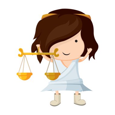 A girl dressed up like a sign of zodiac. Libra. clipart