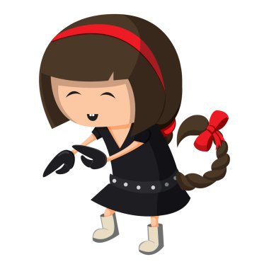 A girl dressed up like a sign of zodiac. Scorpio. clipart