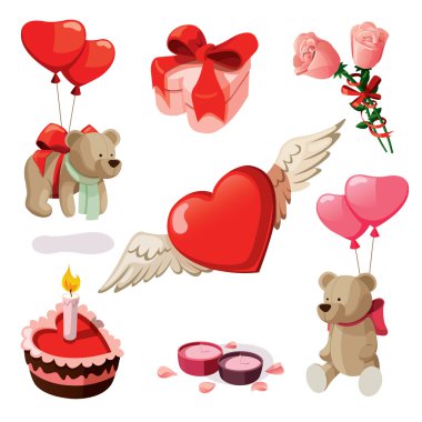 Set of elements for st. Valentine's day. clipart