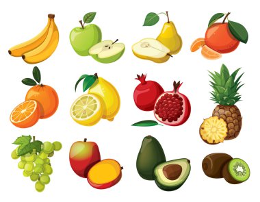 A set of delicious fruit clipart