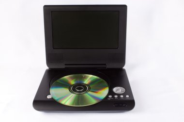 Black dvd player on the white background clipart