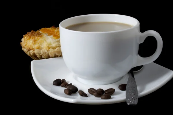 맛 있는 커피와 숟가락 컵 — 스톡 사진