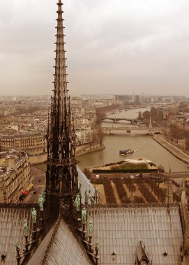 Cityscape of Paris from Notre Dame clipart