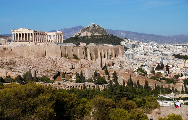 Athens and Acropolis Hill — Stock Photo, Image