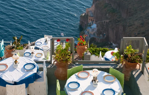 Restaurante griego, Santorini —  Fotos de Stock