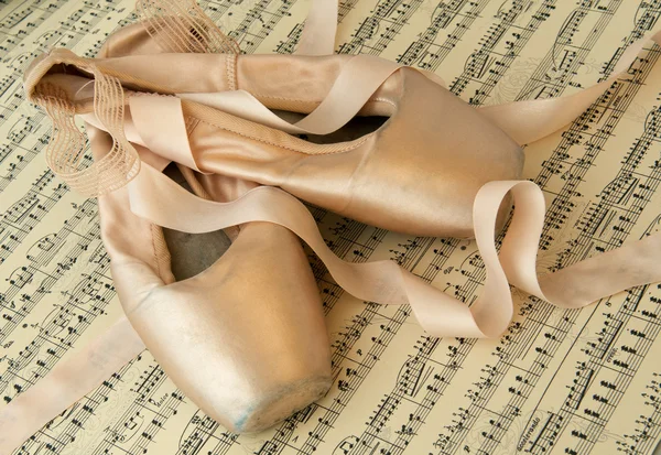 Pantofole da danza indossate — Foto Stock
