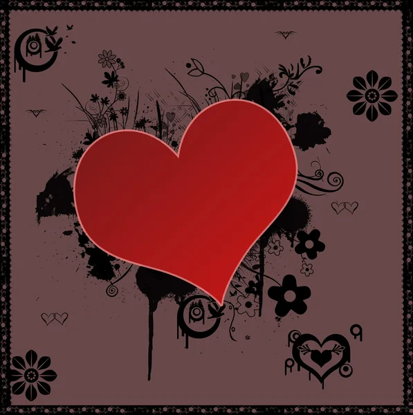 心脏的形状简单情人节背景 — 图库照片