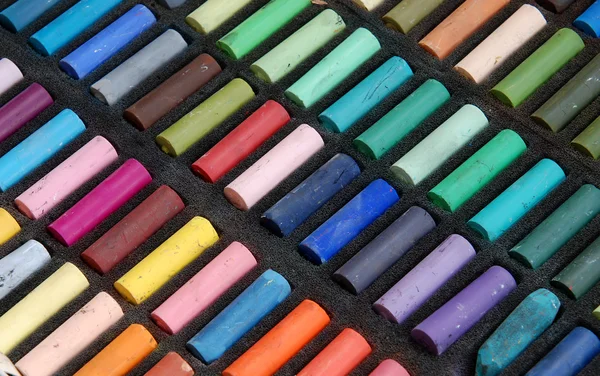 Pastéis coloridos usados — Fotografia de Stock