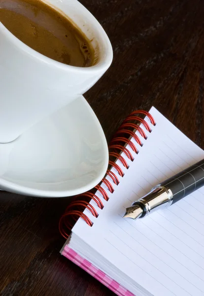 Kawa i notebooków — Zdjęcie stockowe