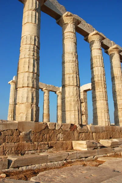 Poseidon Tapınağı Yunanistan sütunlarından — Stok fotoğraf