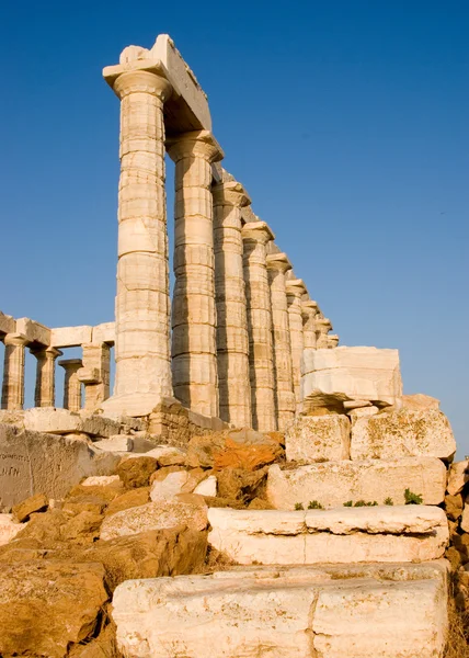 Świątynia Posejdona na samym końcu przylądka Sunion w Grecji — Zdjęcie stockowe
