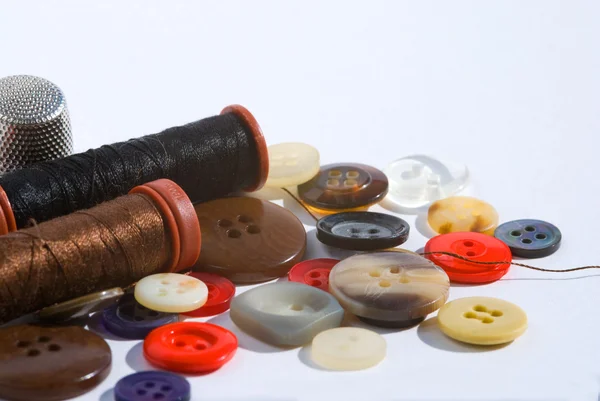 Pisadas y botones de costura — Foto de Stock