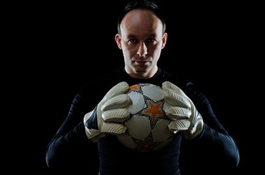 Goalkeeper on black clipart