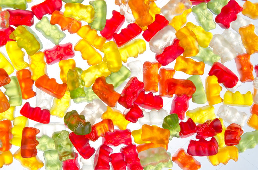 Mix of colorfull jelly teddies
