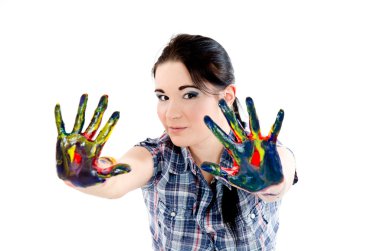 Colored hands clipart