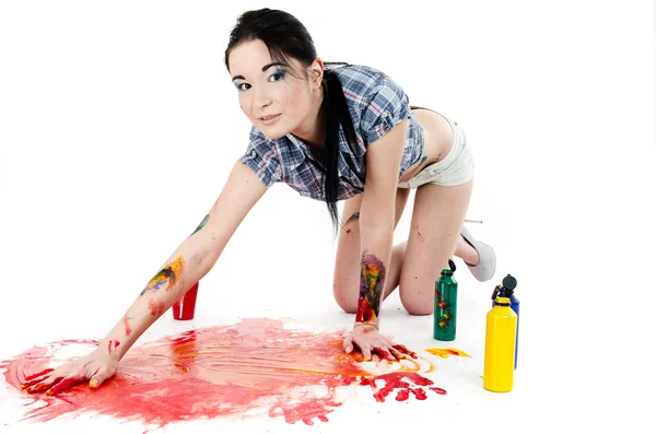 Painting with hands — Stock Photo, Image
