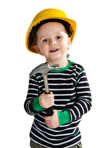 Little builder boy — Stock Photo, Image