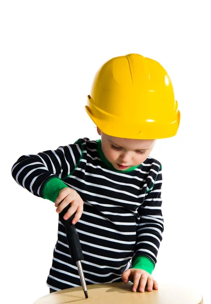Child with screwdriver — Stock Photo, Image