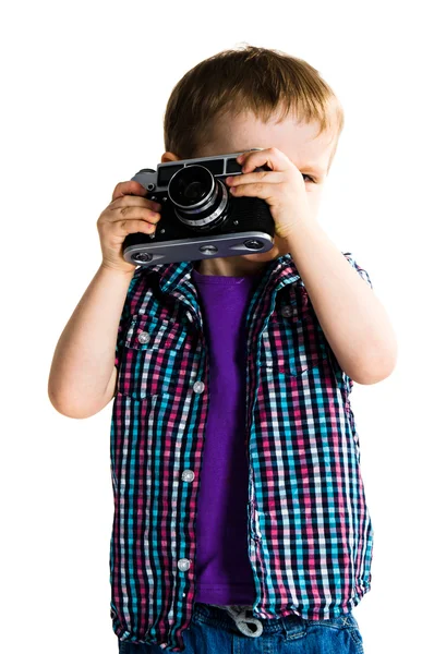 孩子的小摄影师 — 图库照片