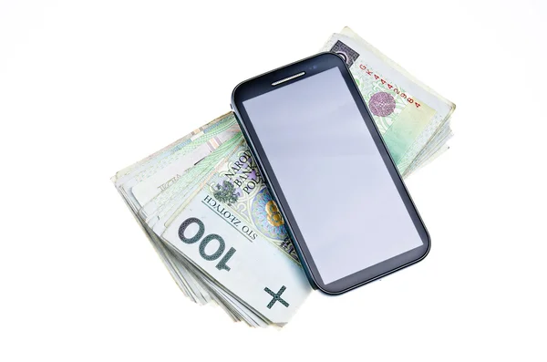 Dinero por teléfono — Foto de Stock