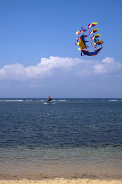 uçurtma ve tekne, sanur, bali